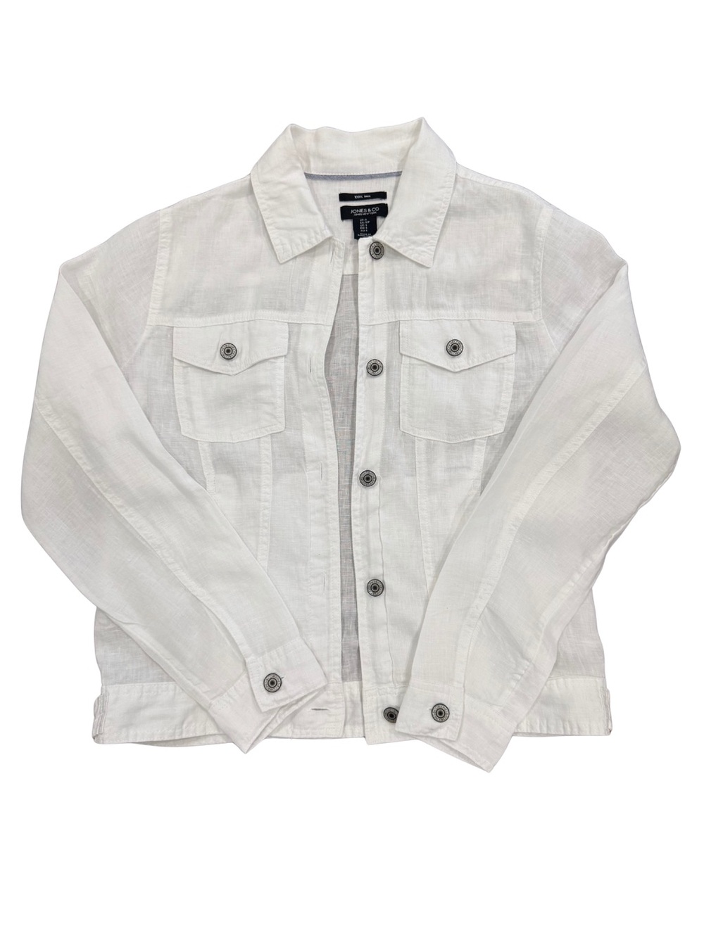 Jones New York Jones & Co 100% Linen White Utility Jacket Small - Picture 2 of 6